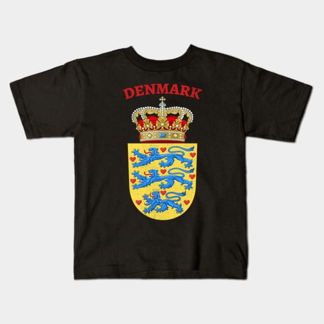 Danish Coat of Arms Kids T-Shirt by SunburstGeo